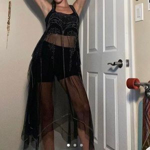 Free people beaded mesh dress